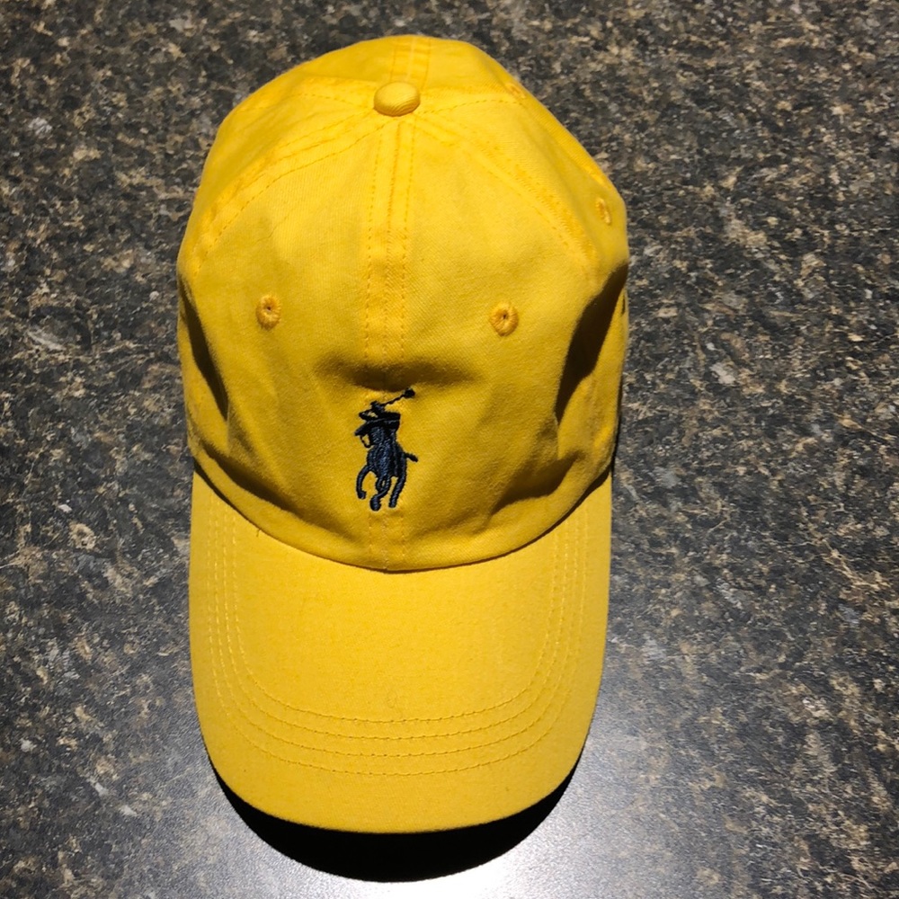 Yellow Polo Hat w/ leather strap